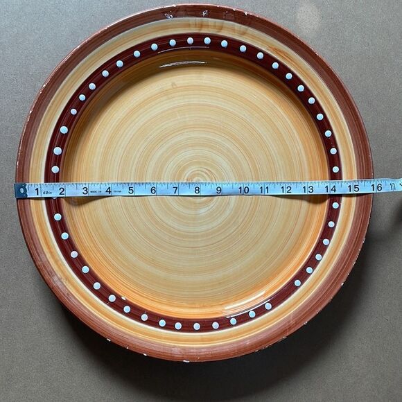 Pier One Hand Painted Large Circular Serving Dish (Made in Italy) - Picture 5 of 16